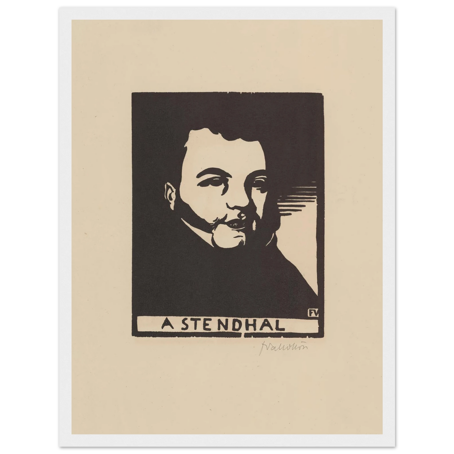 A Stendhal (1897) Art Print | Felix Vallotton - Framed Poster - 30x40 cm / 12x16″ - Black frame