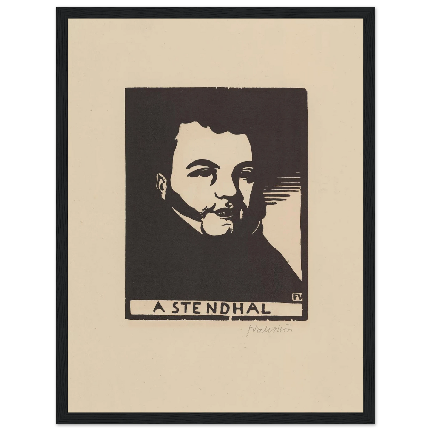 A Stendhal (1897) Art Print | Felix Vallotton - Framed Poster - 30x40 cm / 12x16″ - Black frame