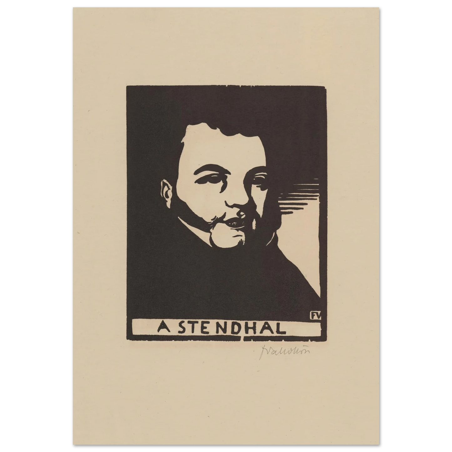 A Stendhal (1897) Art Print | Felix Vallotton - Framed Poster - 30x40 cm / 12x16″ - Black frame