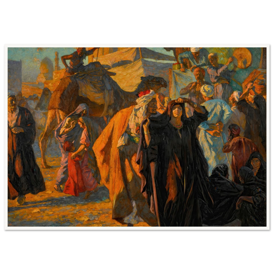 A Street Celebration In Cairo (1912) Art Print | Ludwig Deutsch - Framed Poster - 30x40 cm / 12x16″ - Black frame