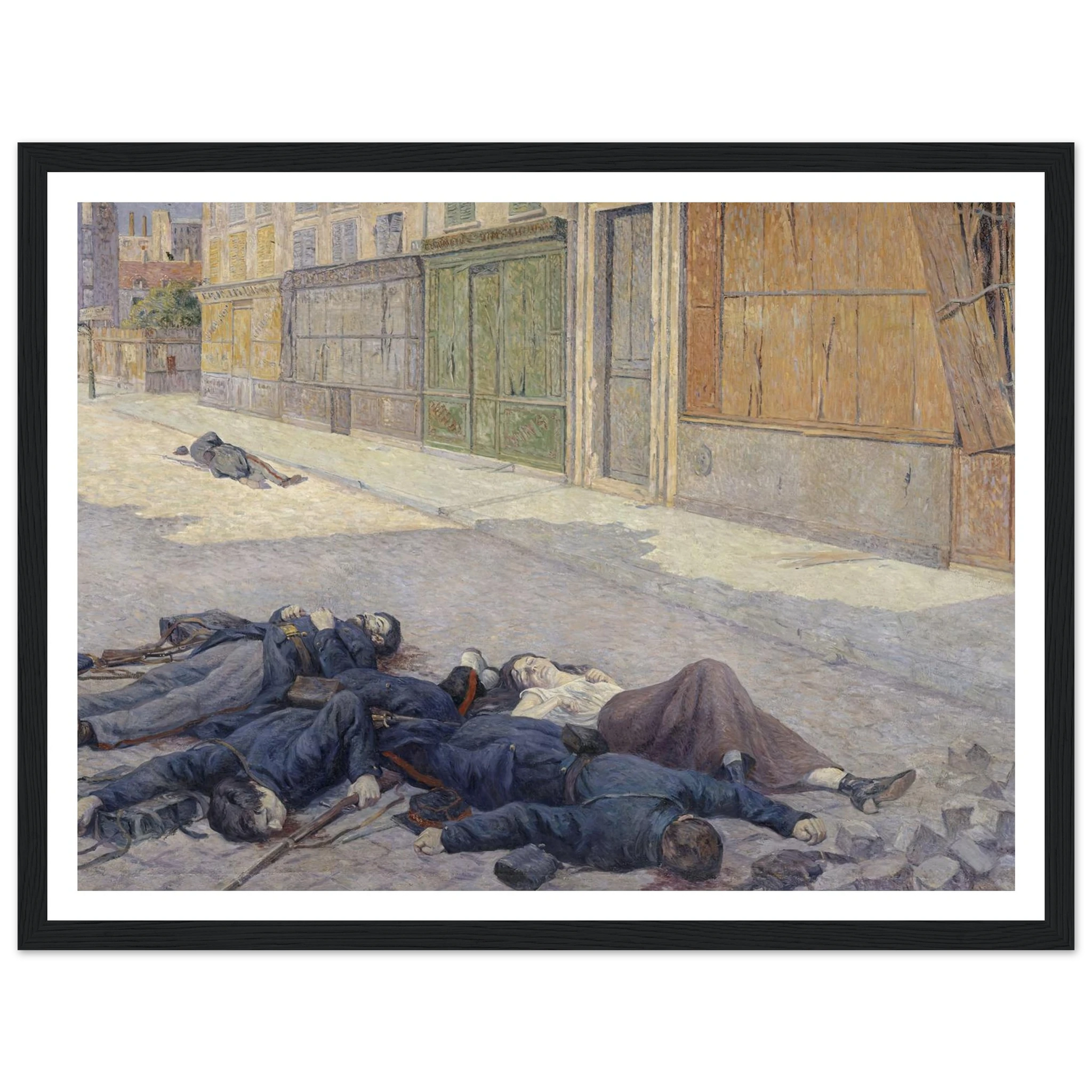A Street in Paris in May 1871 (between 1903 and 1906) Art Print | Maximilien Luce - Framed Poster - 30x40 cm / 12x16″ - Black frame