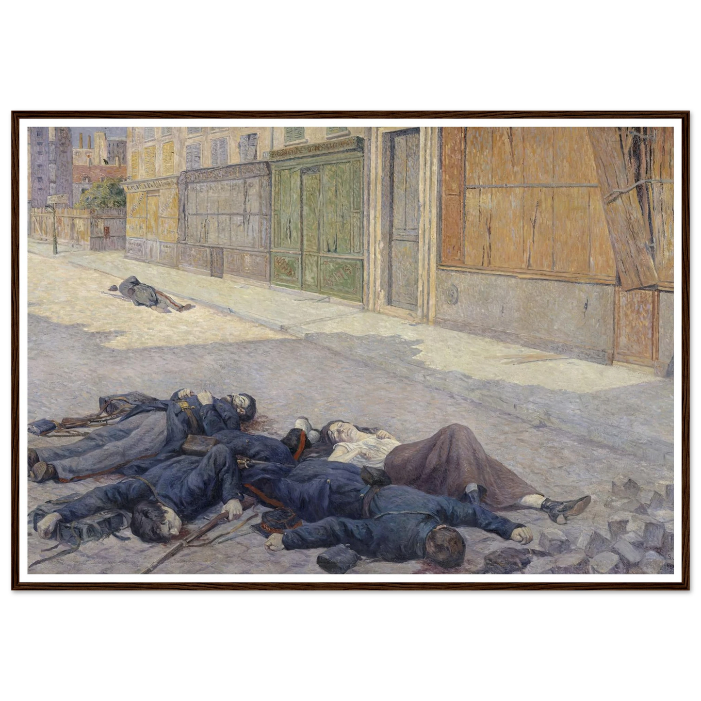 A Street in Paris in May 1871 (between 1903 and 1906) Art Print | Maximilien Luce - Framed Poster - 30x40 cm / 12x16″ - Black frame