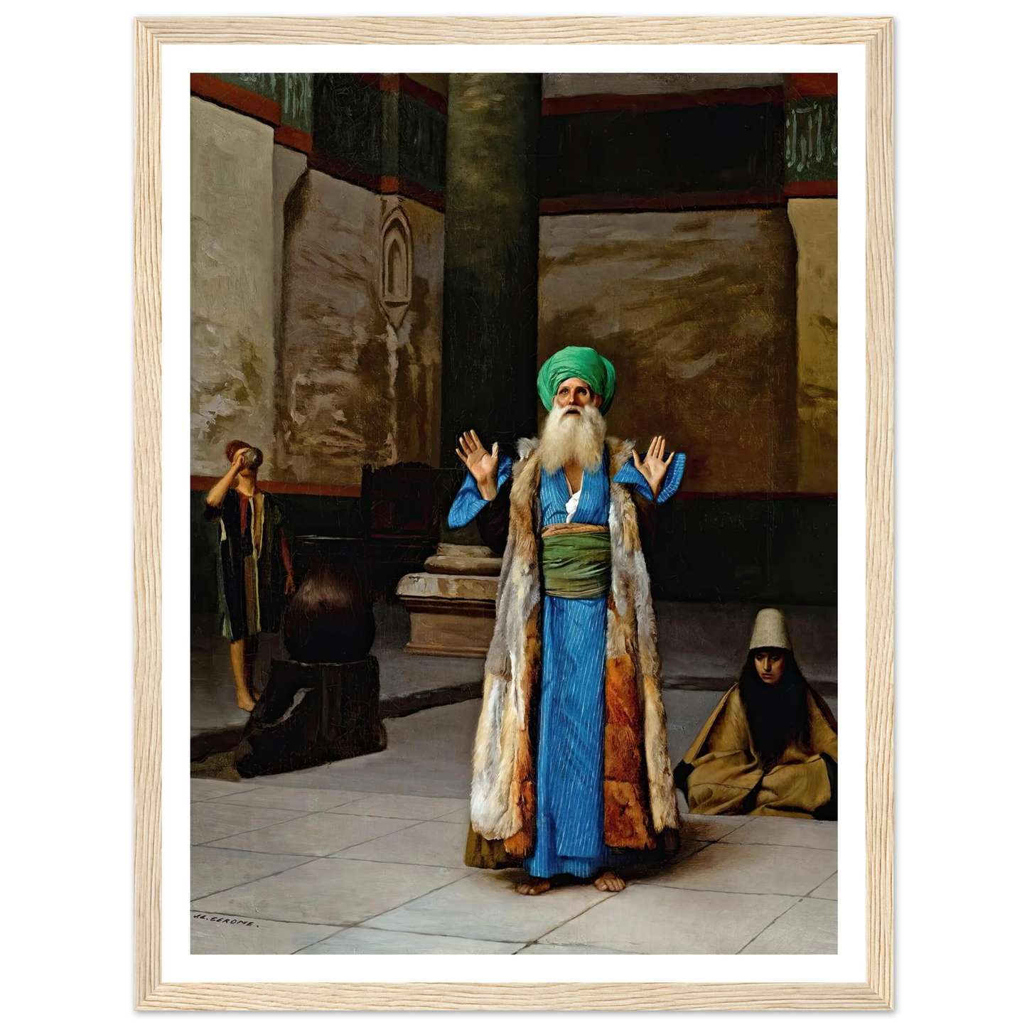 A Sultan At Prayer Art Print | Jean Leon Gerome - Framed Poster - 30x40 cm / 12x16″ - Black frame