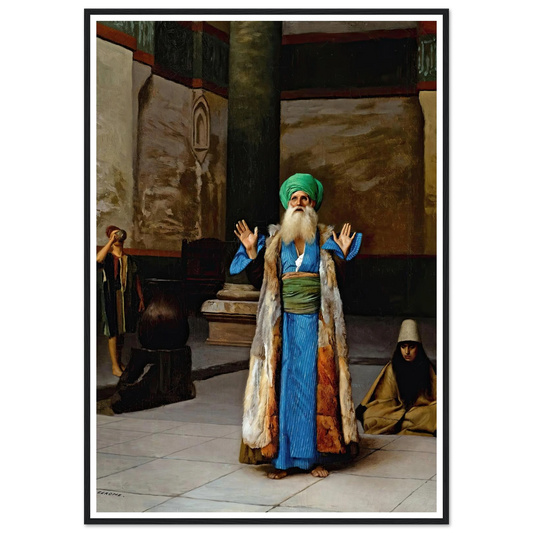 A Sultan At Prayer Art Print | Jean Leon Gerome - Framed Poster - 30x40 cm / 12x16″ - Black frame