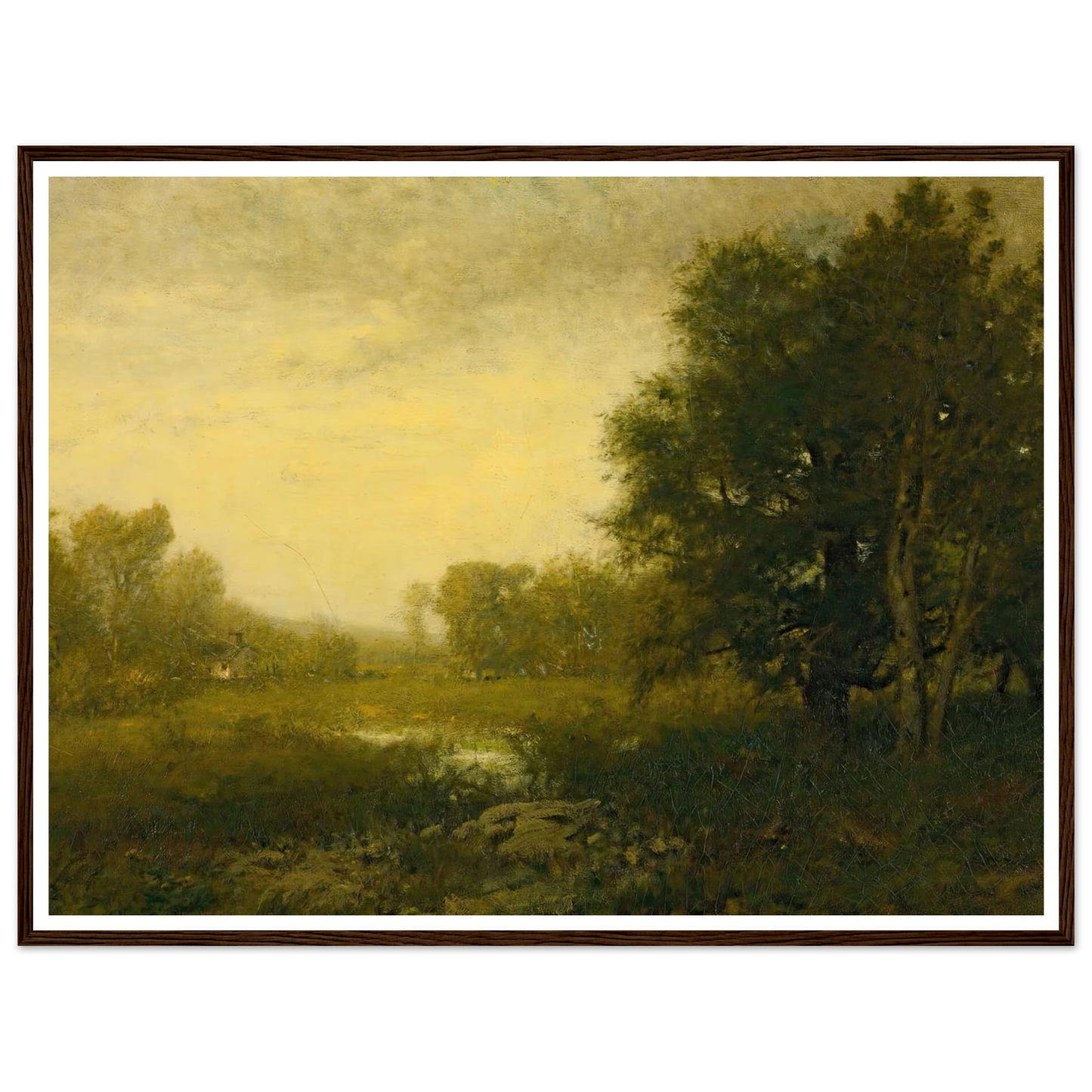 A Summer Day Art Print | Alexander Helwig Wyant - Framed Poster - 30x40 cm / 12x16″ - Black frame