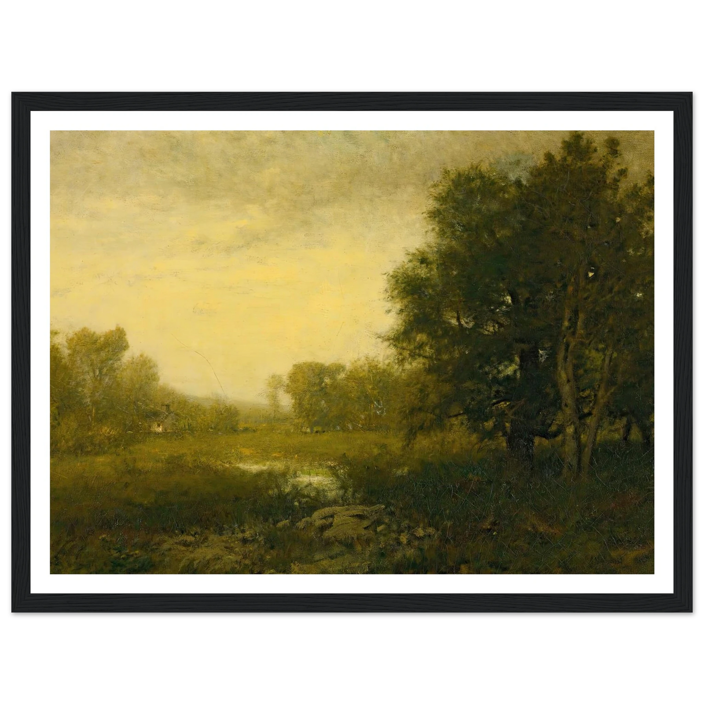 A Summer Day Art Print | Alexander Helwig Wyant - Framed Poster - 30x40 cm / 12x16″ - Black frame