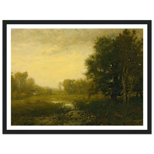 A Summer Day Art Print | Alexander Helwig Wyant - Framed Poster - 30x40 cm / 12x16″ - Black frame