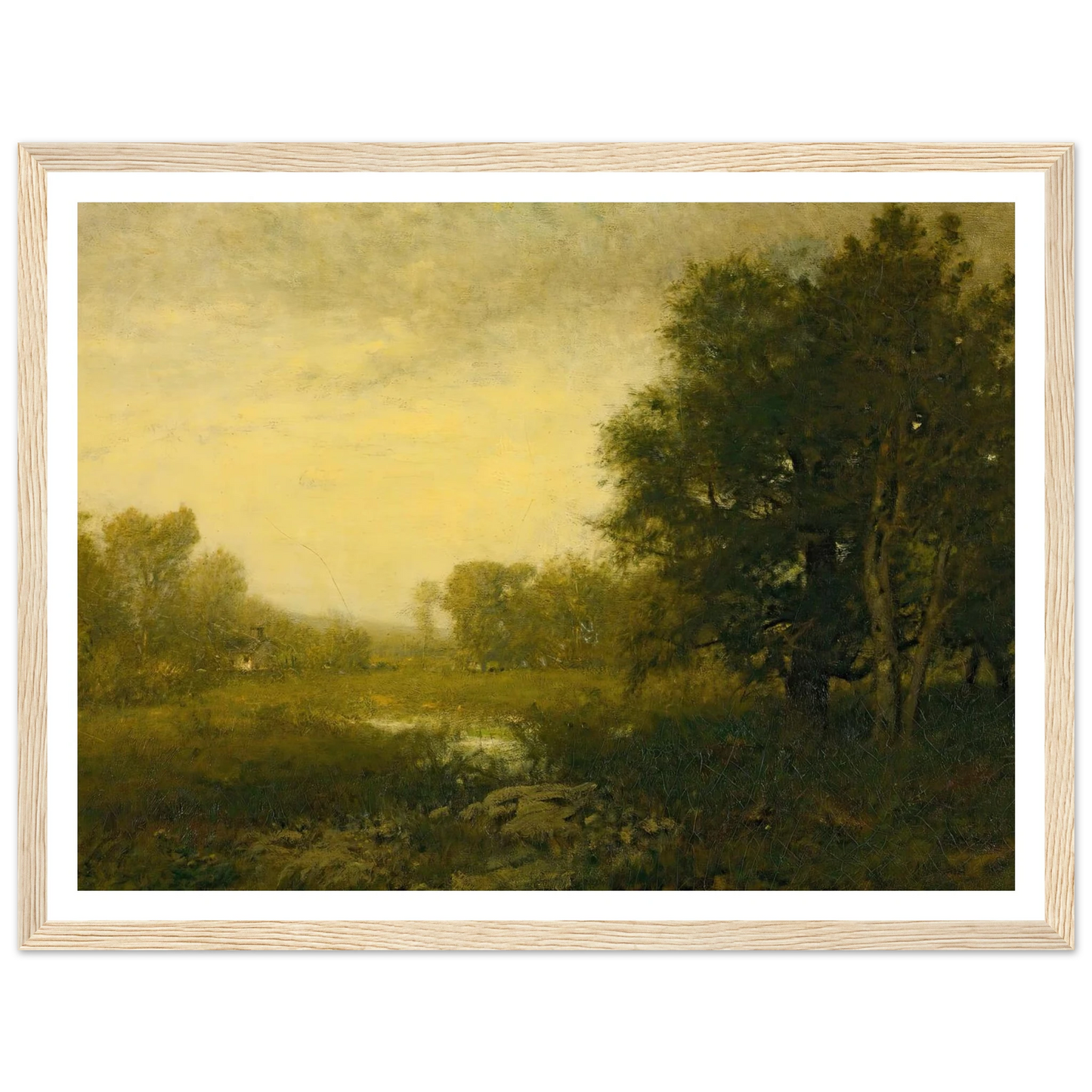A Summer Day Art Print | Alexander Helwig Wyant - Framed Poster - 30x40 cm / 12x16″ - Black frame