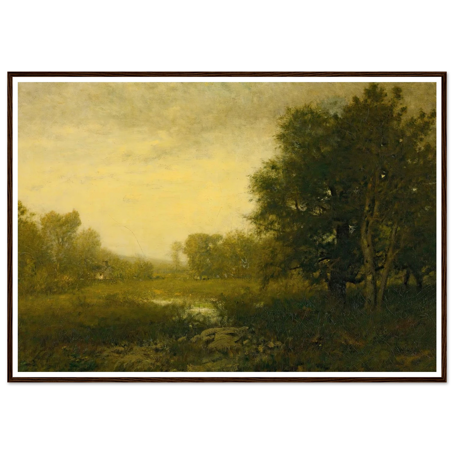 A Summer Day Art Print | Alexander Helwig Wyant - Framed Poster - 30x40 cm / 12x16″ - Black frame