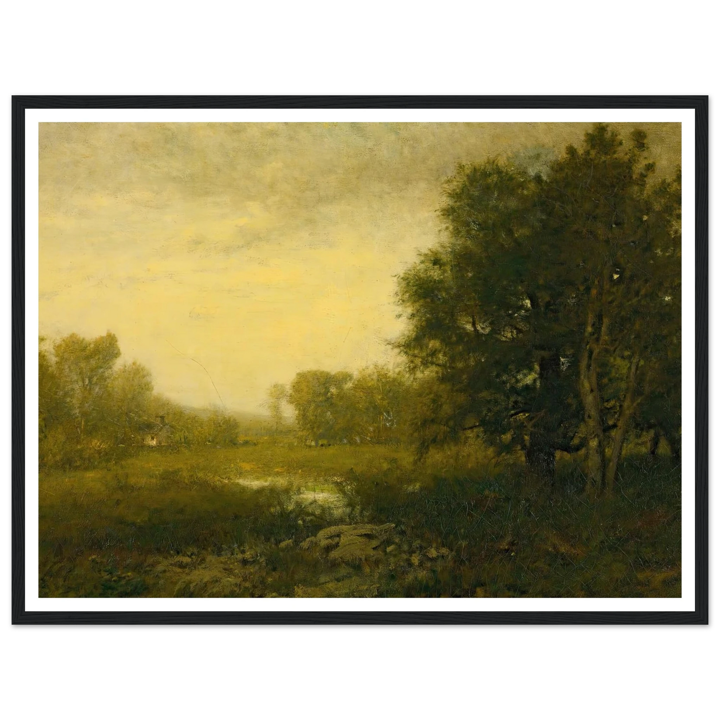 A Summer Day Art Print | Alexander Helwig Wyant - Framed Poster - 30x40 cm / 12x16″ - Black frame