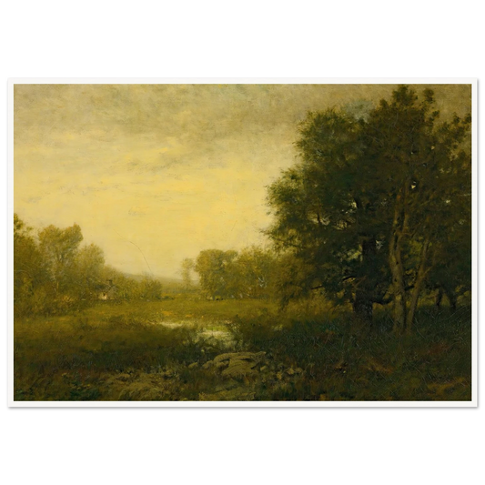 A Summer Day Art Print | Alexander Helwig Wyant - Framed Poster - 30x40 cm / 12x16″ - Black frame