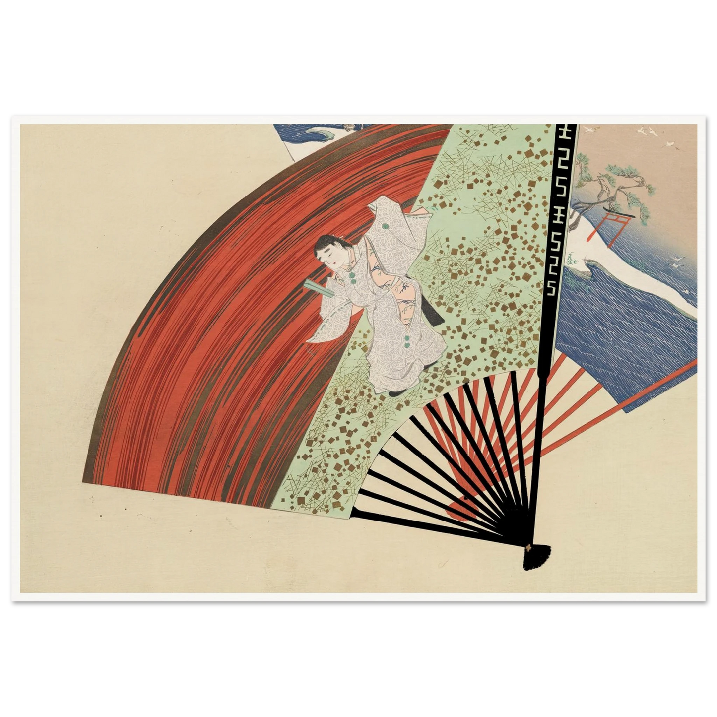 A Thousand Grasses Pl.01 (1900) Art Print | Kamisaka Sekka - Framed Poster - 30x40 cm / 12x16″ - Black frame