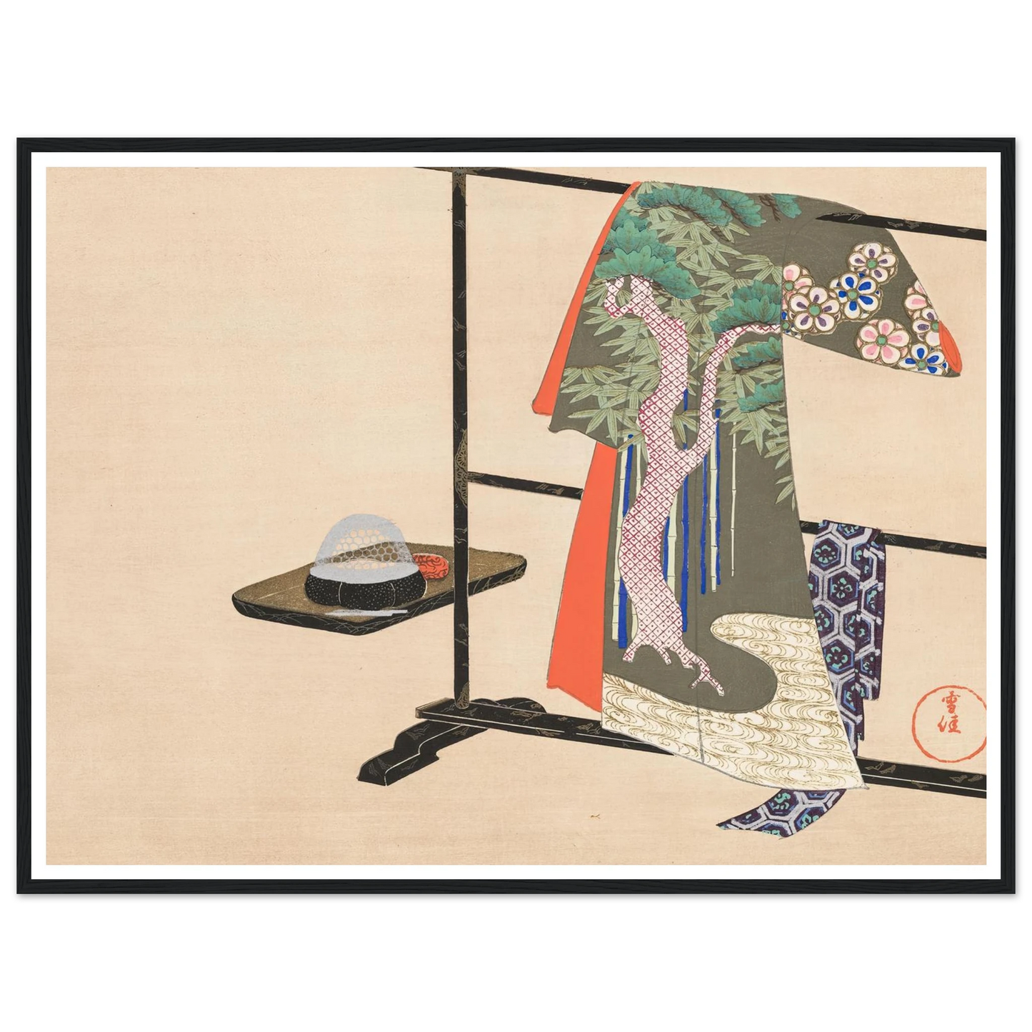 A Thousand Grasses Pl.05 (1900) Art Print | Kamisaka Sekka - Framed Poster - 30x40 cm / 12x16″ - Black frame