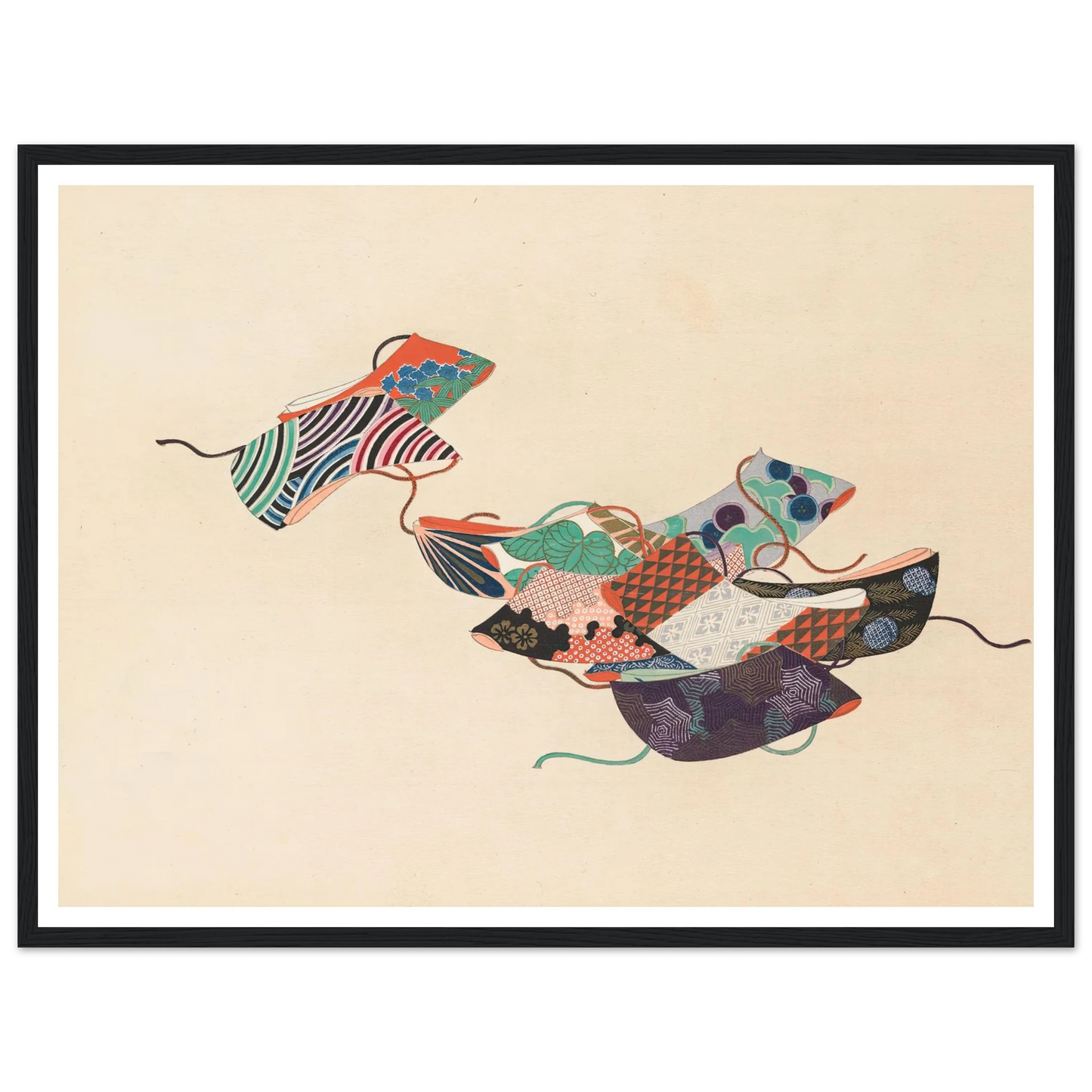 A Thousand Grasses Pl.08 (1900) Art Print | Kamisaka Sekka - Framed Poster - 30x40 cm / 12x16″ - Black frame