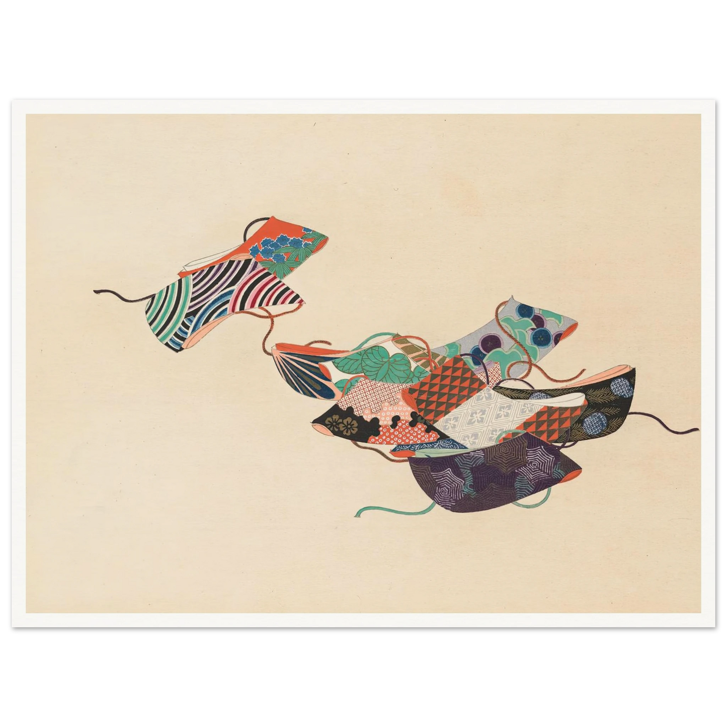 A Thousand Grasses Pl.08 (1900) Art Print | Kamisaka Sekka - Framed Poster - 30x40 cm / 12x16″ - Black frame