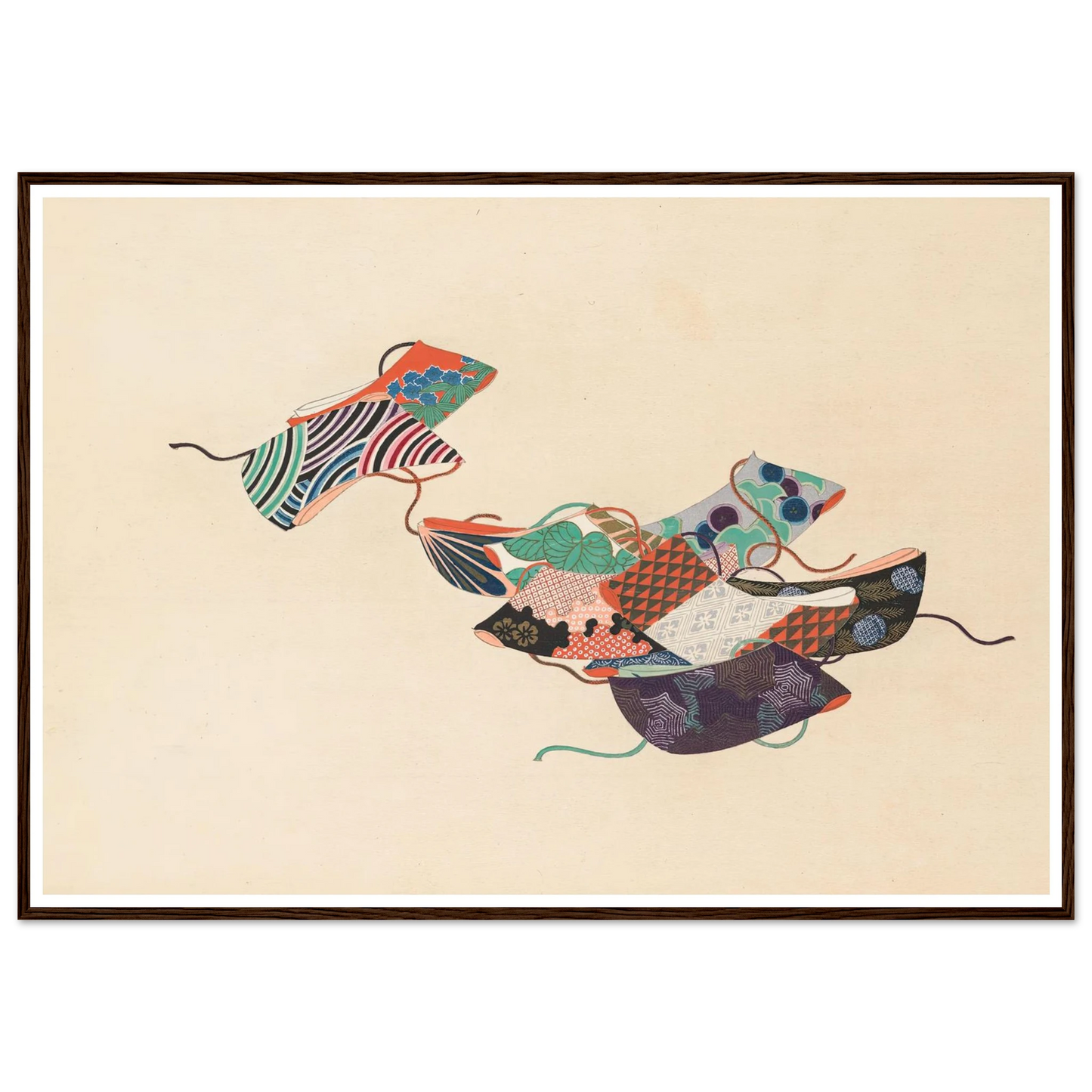 A Thousand Grasses Pl.08 (1900) Art Print | Kamisaka Sekka - Framed Poster - 30x40 cm / 12x16″ - Black frame