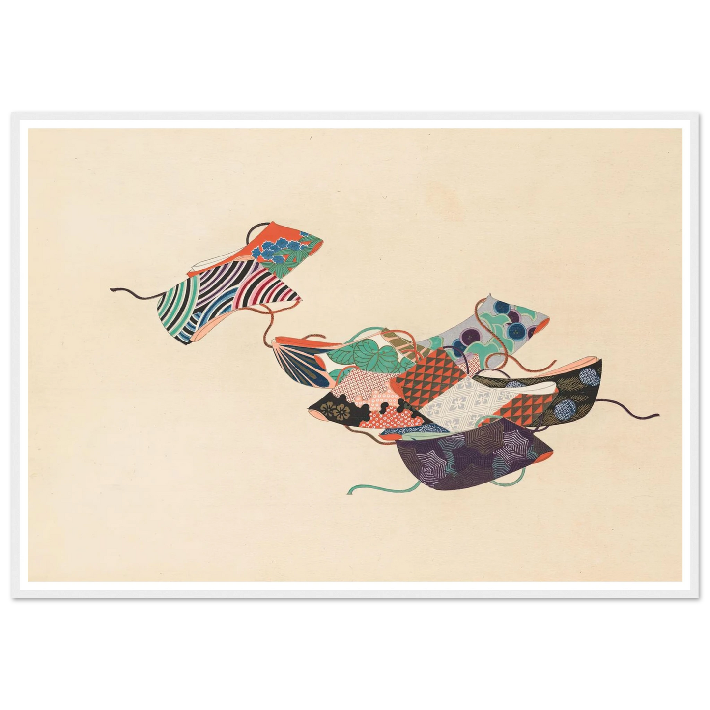 A Thousand Grasses Pl.08 (1900) Art Print | Kamisaka Sekka - Framed Poster - 30x40 cm / 12x16″ - Black frame