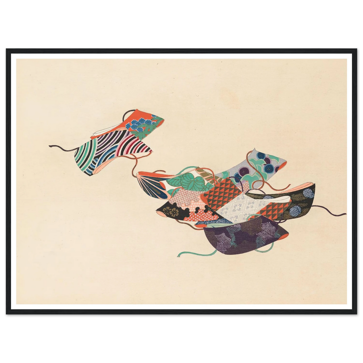 A Thousand Grasses Pl.08 (1900) Art Print | Kamisaka Sekka - Framed Poster - 30x40 cm / 12x16″ - Black frame