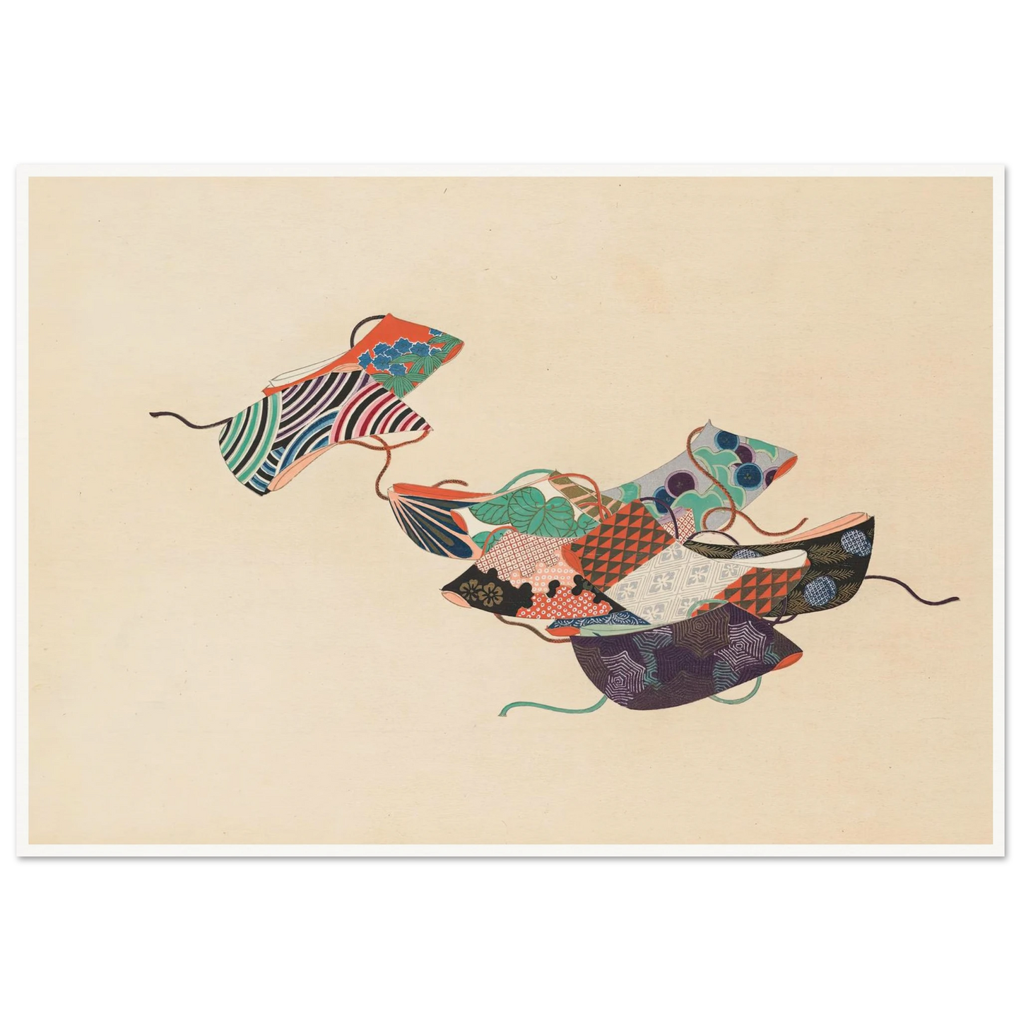 A Thousand Grasses Pl.08 (1900) Art Print | Kamisaka Sekka - Framed Poster - 30x40 cm / 12x16″ - Black frame