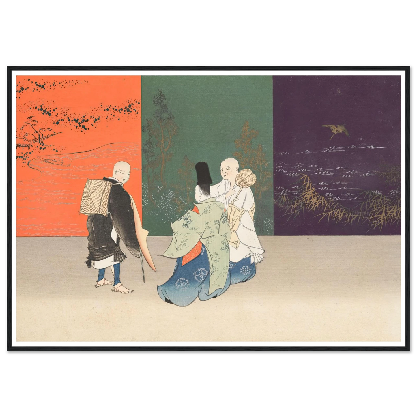 A Thousand Grasses Pl.13 (1900) Art Print | Kamisaka Sekka - Framed Poster - 30x40 cm / 12x16″ - Black frame