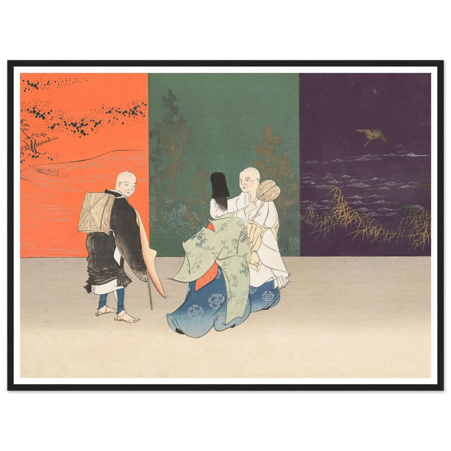 A Thousand Grasses Pl.13 (1900) Art Print | Kamisaka Sekka - Framed Poster - 30x40 cm / 12x16″ - Black frame