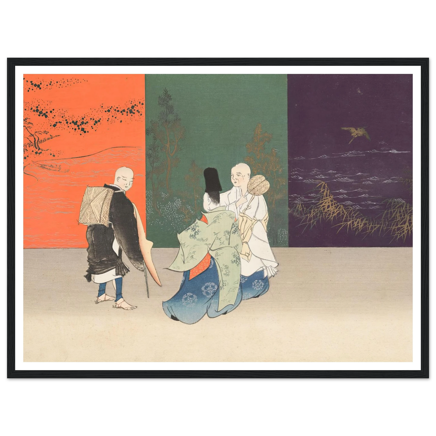 A Thousand Grasses Pl.13 (1900) Art Print | Kamisaka Sekka - Framed Poster - 30x40 cm / 12x16″ - Black frame