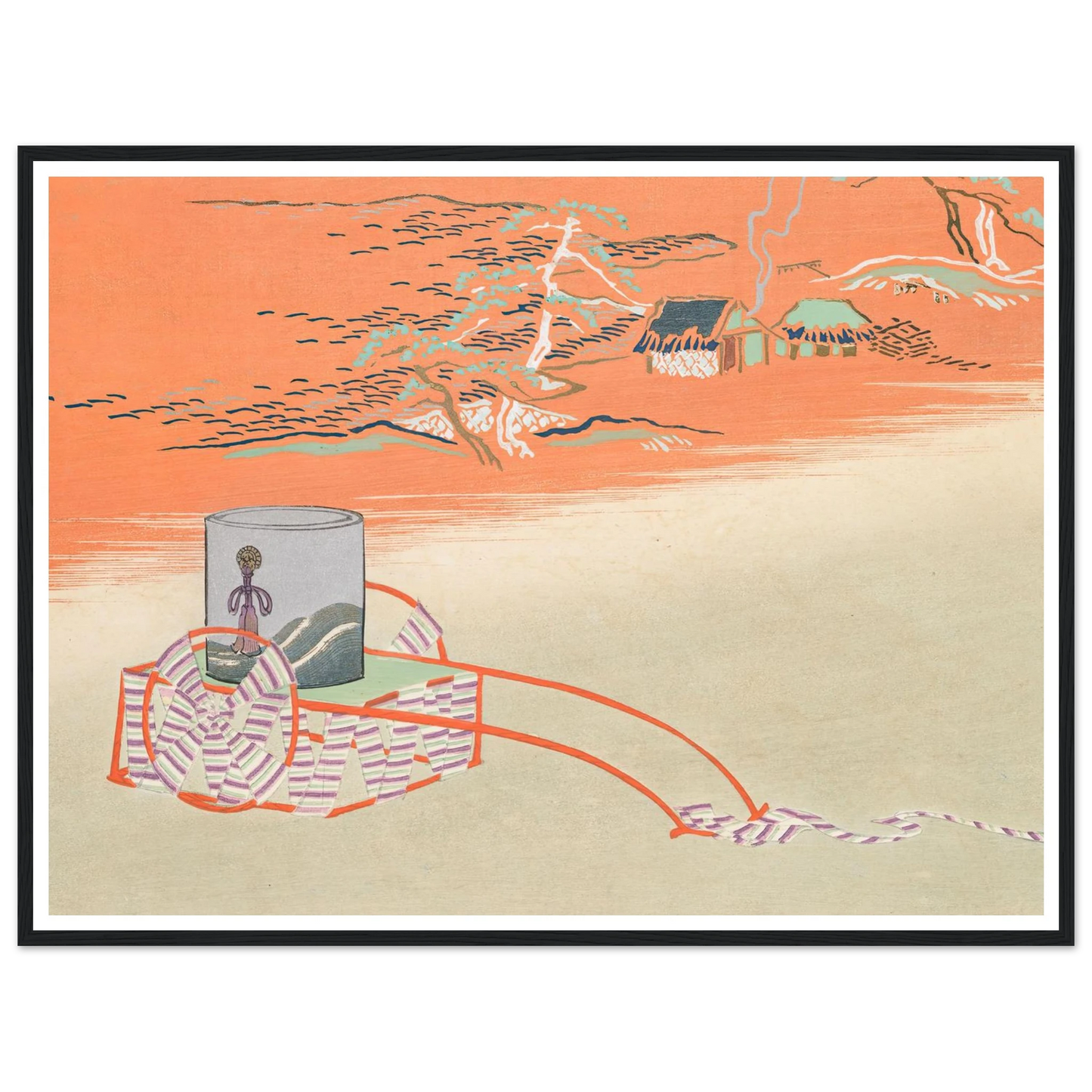 A Thousand Grasses Pl.18 (1900) Art Print | Kamisaka Sekka - Framed Poster - 30x40 cm / 12x16″ - Black frame