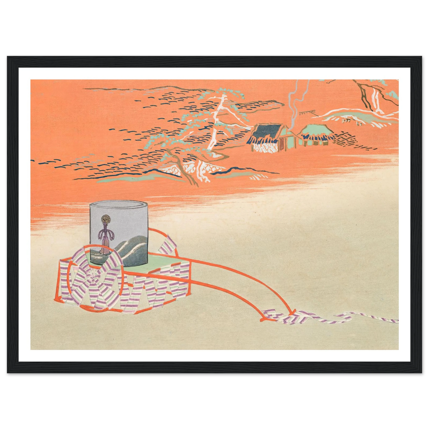 A Thousand Grasses Pl.18 (1900) Art Print | Kamisaka Sekka - Framed Poster - 30x40 cm / 12x16″ - Black frame