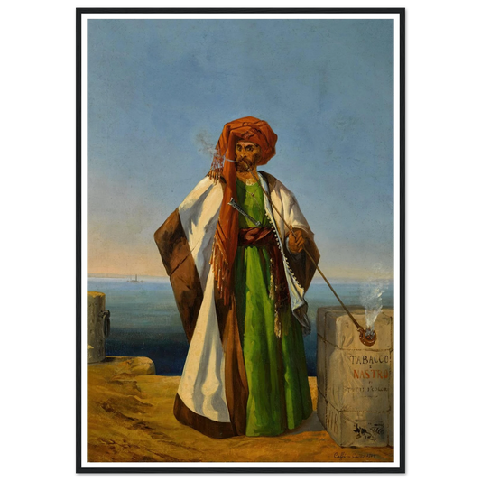A Tobacco Merchant (1844) Art Print | Ippolito Caffi - Framed Poster - 70x100 cm / 28x40″ - Black frame