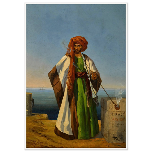 A Tobacco Merchant (1844) Art Print | Ippolito Caffi - Framed Poster - 70x100 cm / 28x40″ - Black frame