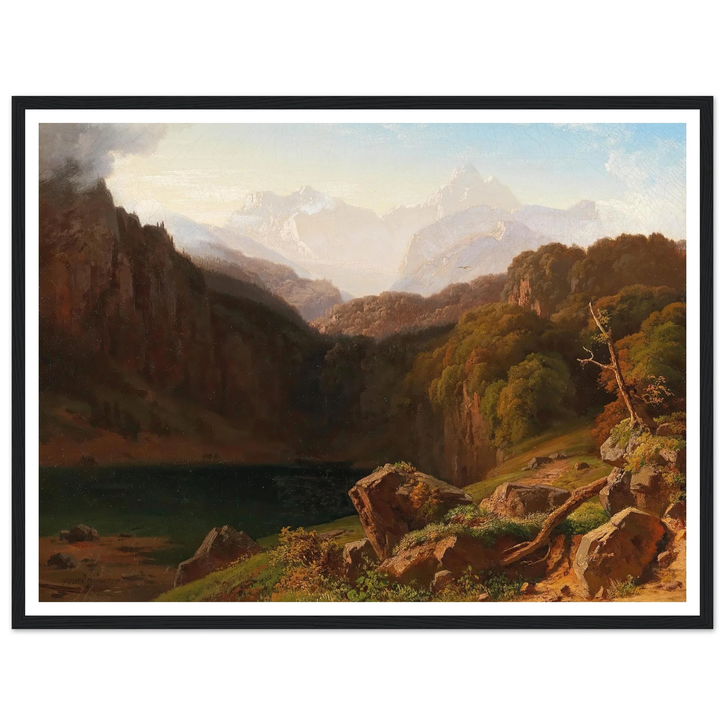 A View of Grossglockner from Kals Art Print | Albert Zimmermann - Framed Poster - 30x40 cm / 12x16″ - Black frame