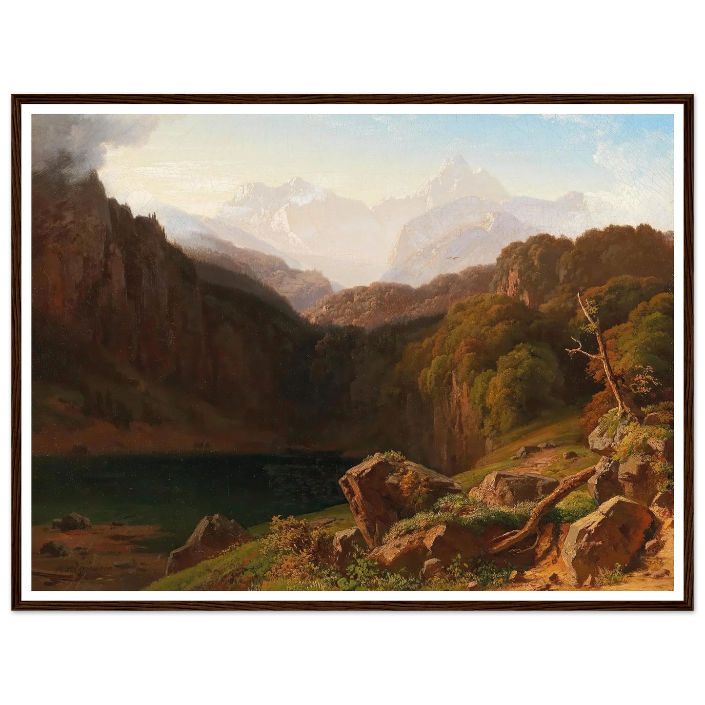 A View of Grossglockner from Kals Art Print | Albert Zimmermann - Framed Poster - 30x40 cm / 12x16″ - Black frame