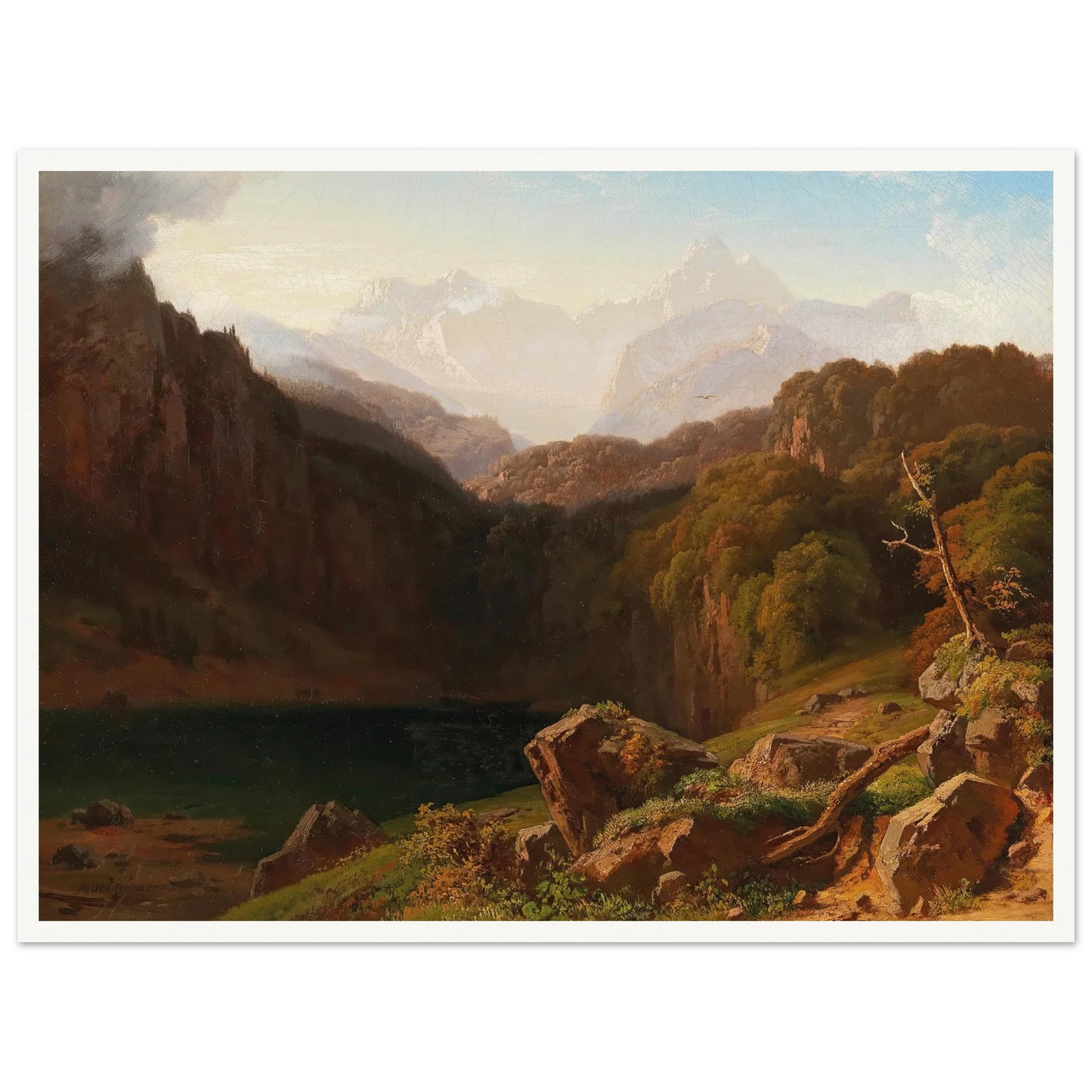 A View of Grossglockner from Kals Art Print | Albert Zimmermann - Framed Poster - 30x40 cm / 12x16″ - Black frame