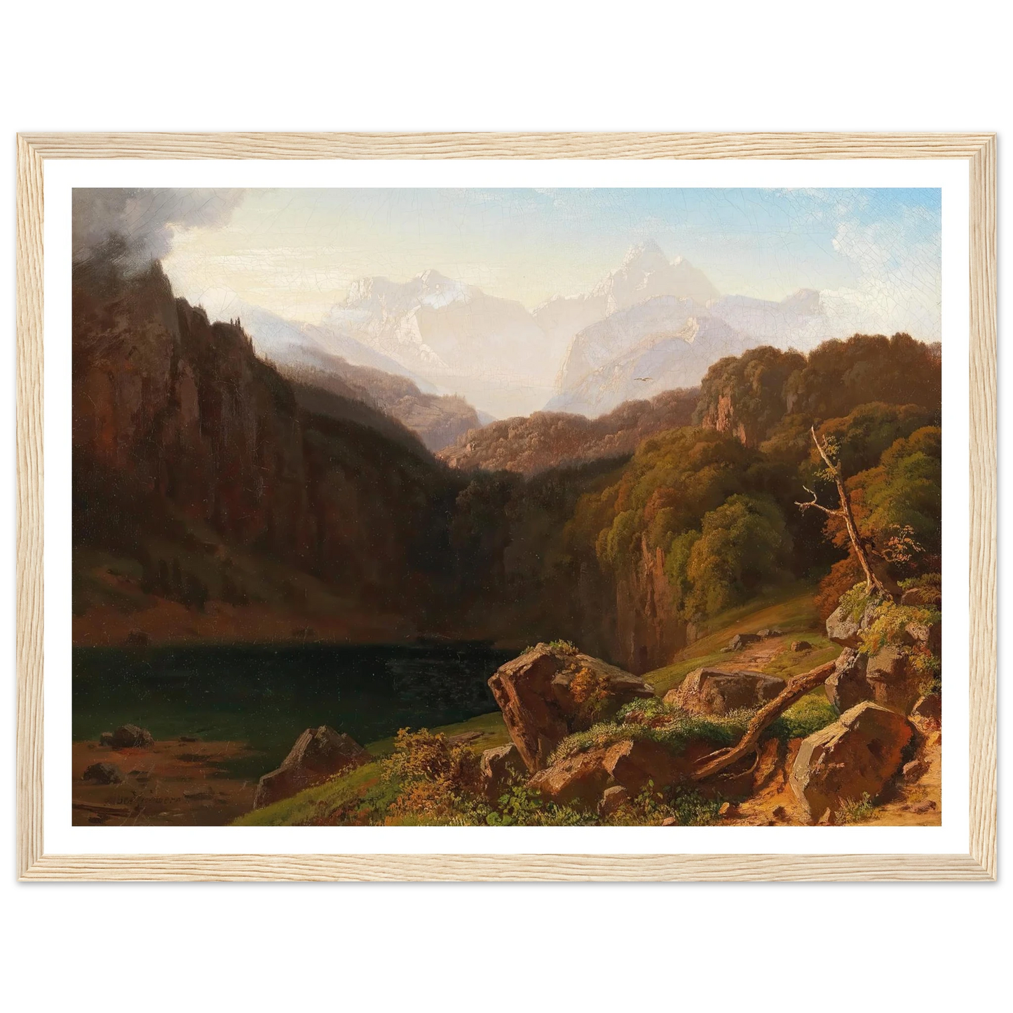 A View of Grossglockner from Kals Art Print | Albert Zimmermann - Framed Poster - 30x40 cm / 12x16″ - Black frame