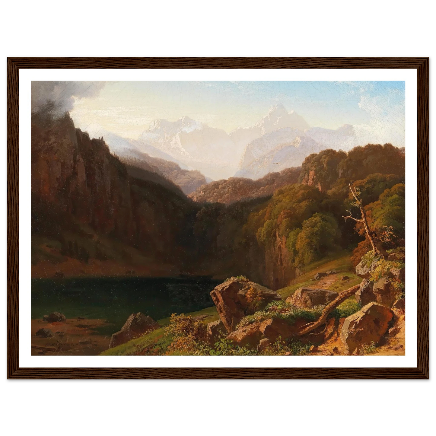 A View of Grossglockner from Kals Art Print | Albert Zimmermann - Framed Poster - 30x40 cm / 12x16″ - Black frame