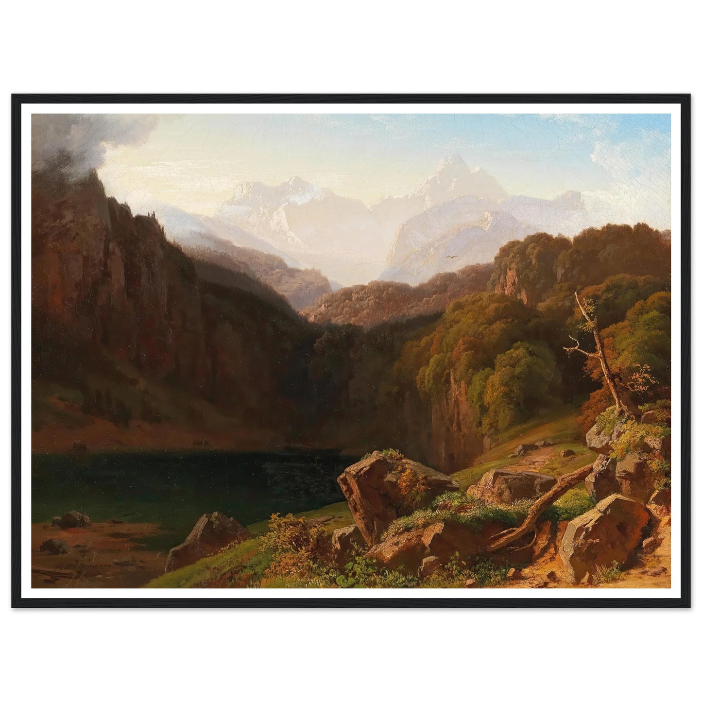 A View of Grossglockner from Kals Art Print | Albert Zimmermann - Framed Poster - 30x40 cm / 12x16″ - Black frame