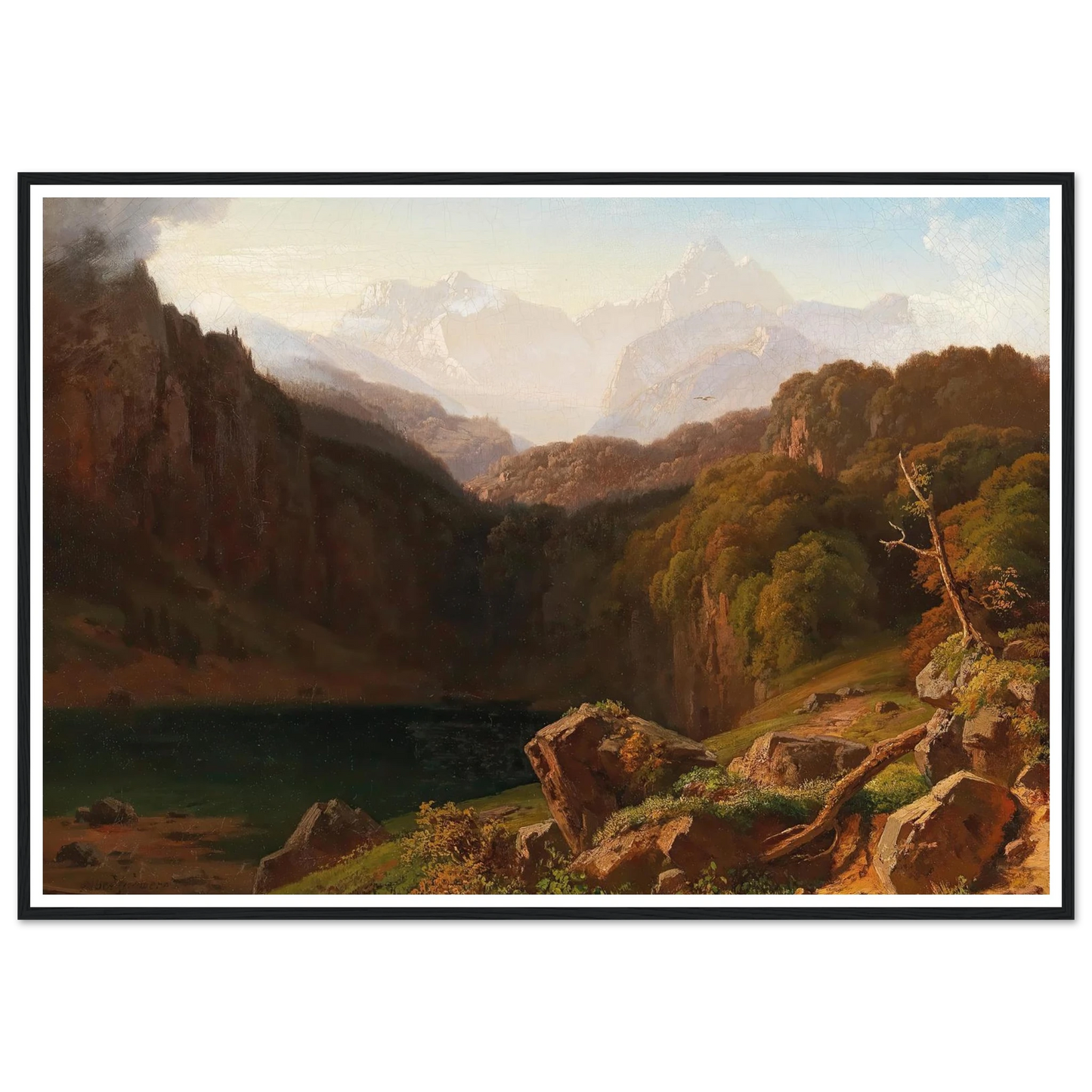 A View of Grossglockner from Kals Art Print | Albert Zimmermann - Framed Poster - 30x40 cm / 12x16″ - Black frame