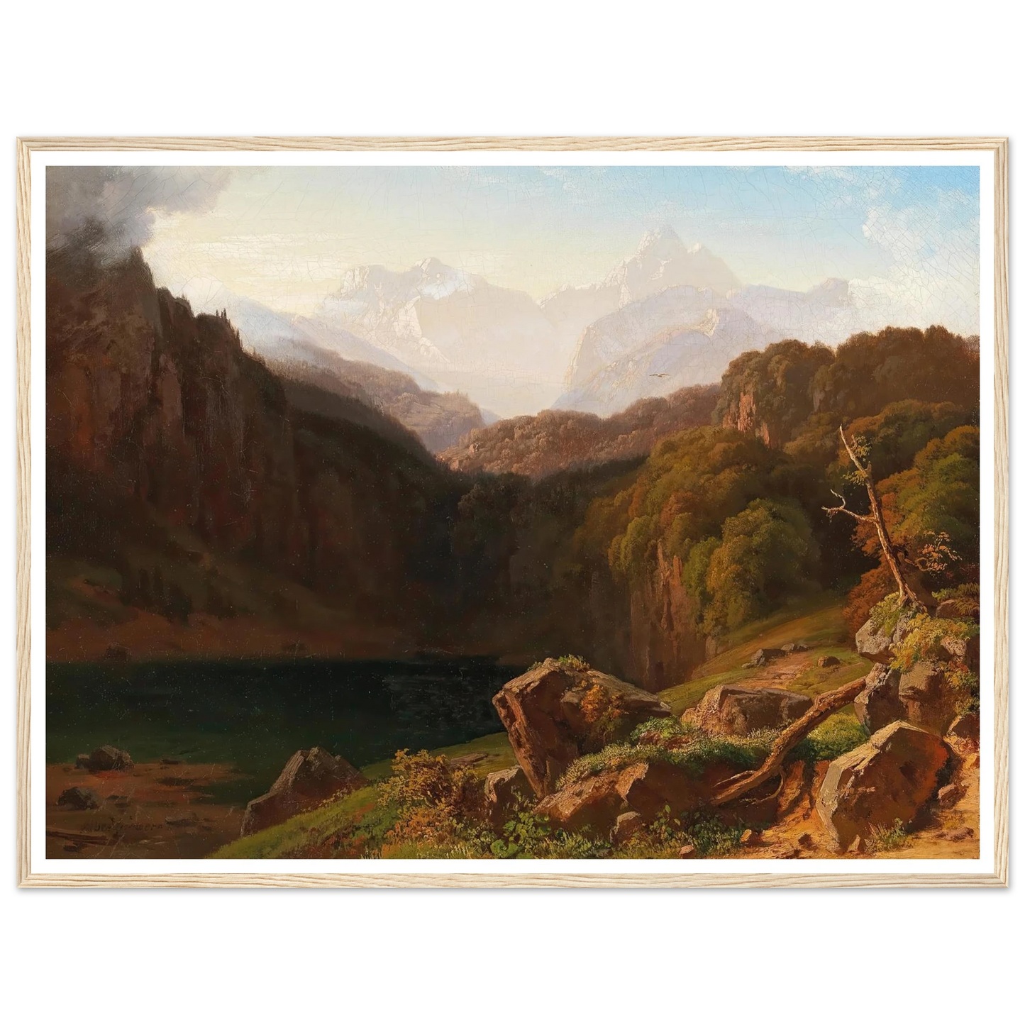 A View of Grossglockner from Kals Art Print | Albert Zimmermann - Framed Poster - 30x40 cm / 12x16″ - Black frame