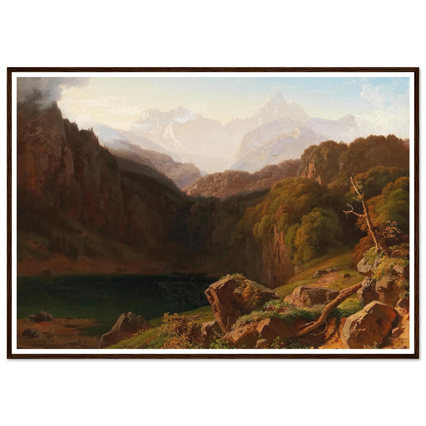 A View of Grossglockner from Kals Art Print | Albert Zimmermann - Framed Poster - 30x40 cm / 12x16″ - Black frame