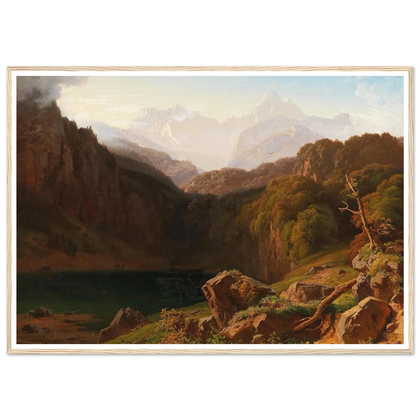 A View of Grossglockner from Kals Art Print | Albert Zimmermann - Framed Poster - 30x40 cm / 12x16″ - Black frame