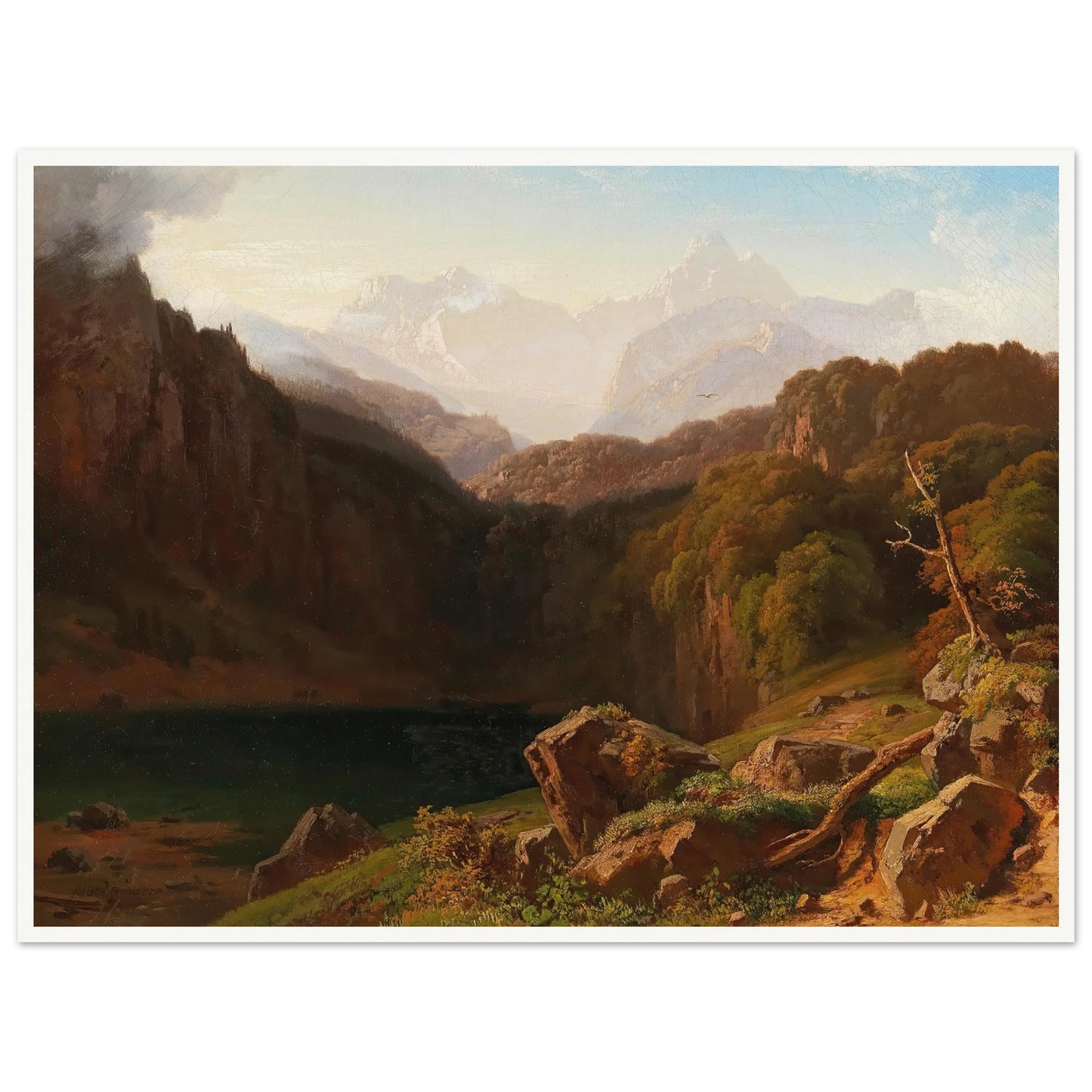 A View of Grossglockner from Kals Art Print | Albert Zimmermann - Framed Poster - 30x40 cm / 12x16″ - Black frame