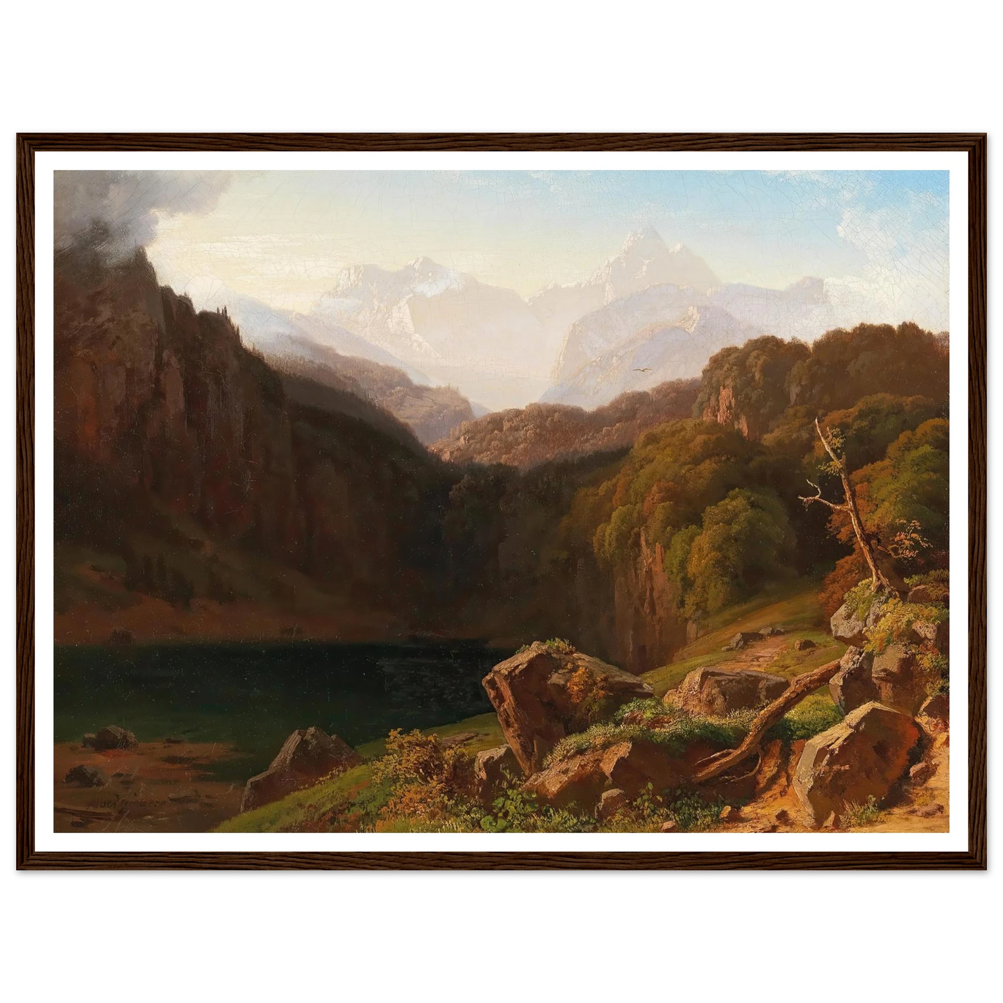 A View of Grossglockner from Kals Art Print | Albert Zimmermann - Framed Poster - 30x40 cm / 12x16″ - Black frame