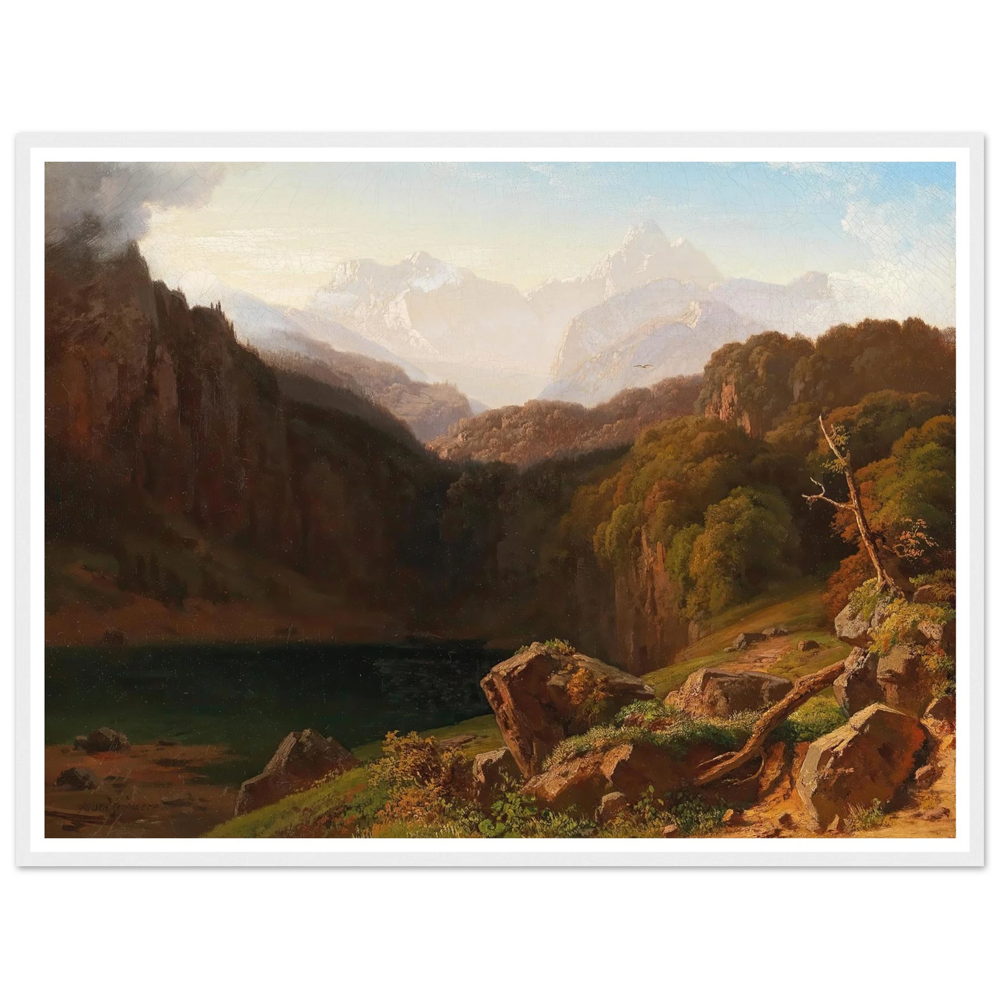 A View of Grossglockner from Kals Art Print | Albert Zimmermann - Framed Poster - 30x40 cm / 12x16″ - Black frame