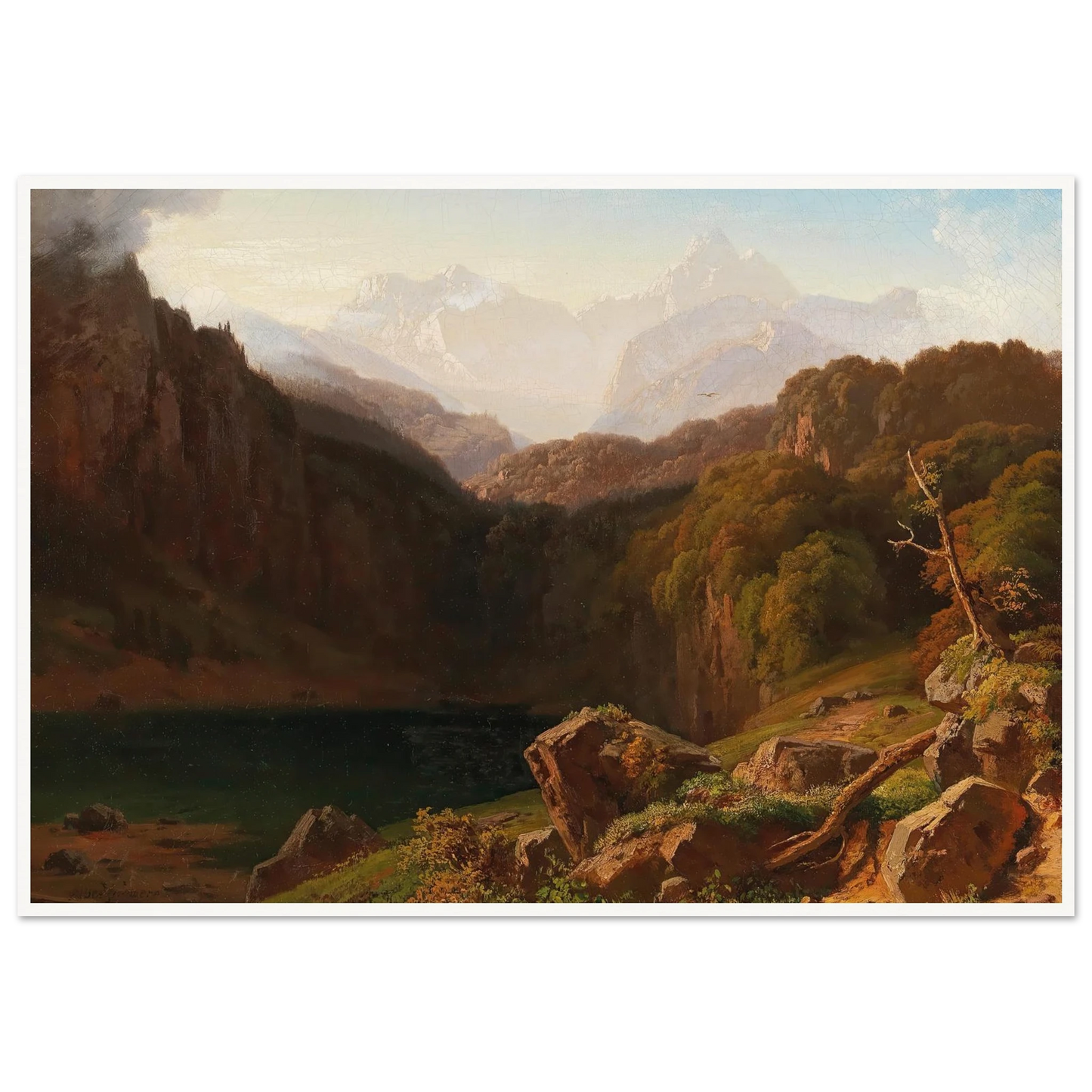 A View of Grossglockner from Kals Art Print | Albert Zimmermann - Framed Poster - 30x40 cm / 12x16″ - Black frame