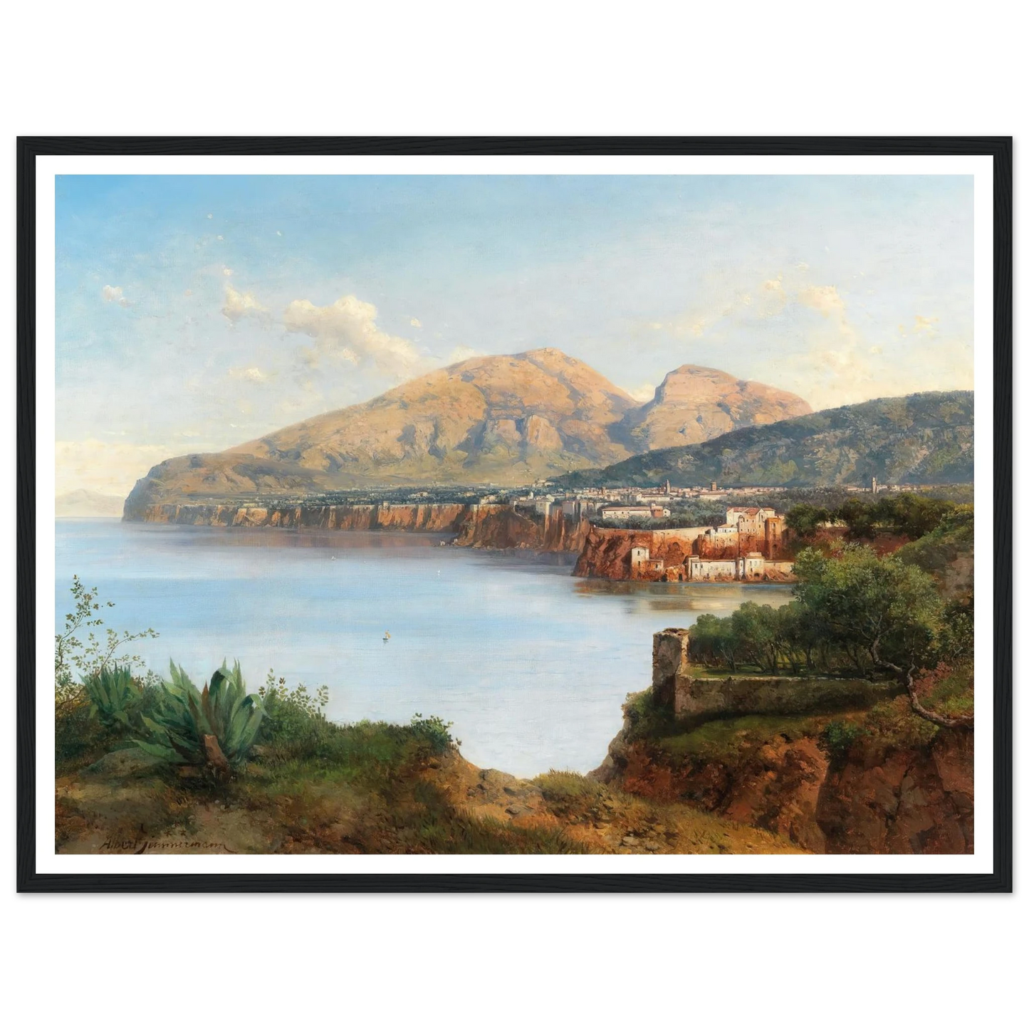 A View Of Sorrento Art Print | Albert Zimmermann - Framed Poster - 30x40 cm / 12x16″ - Black frame