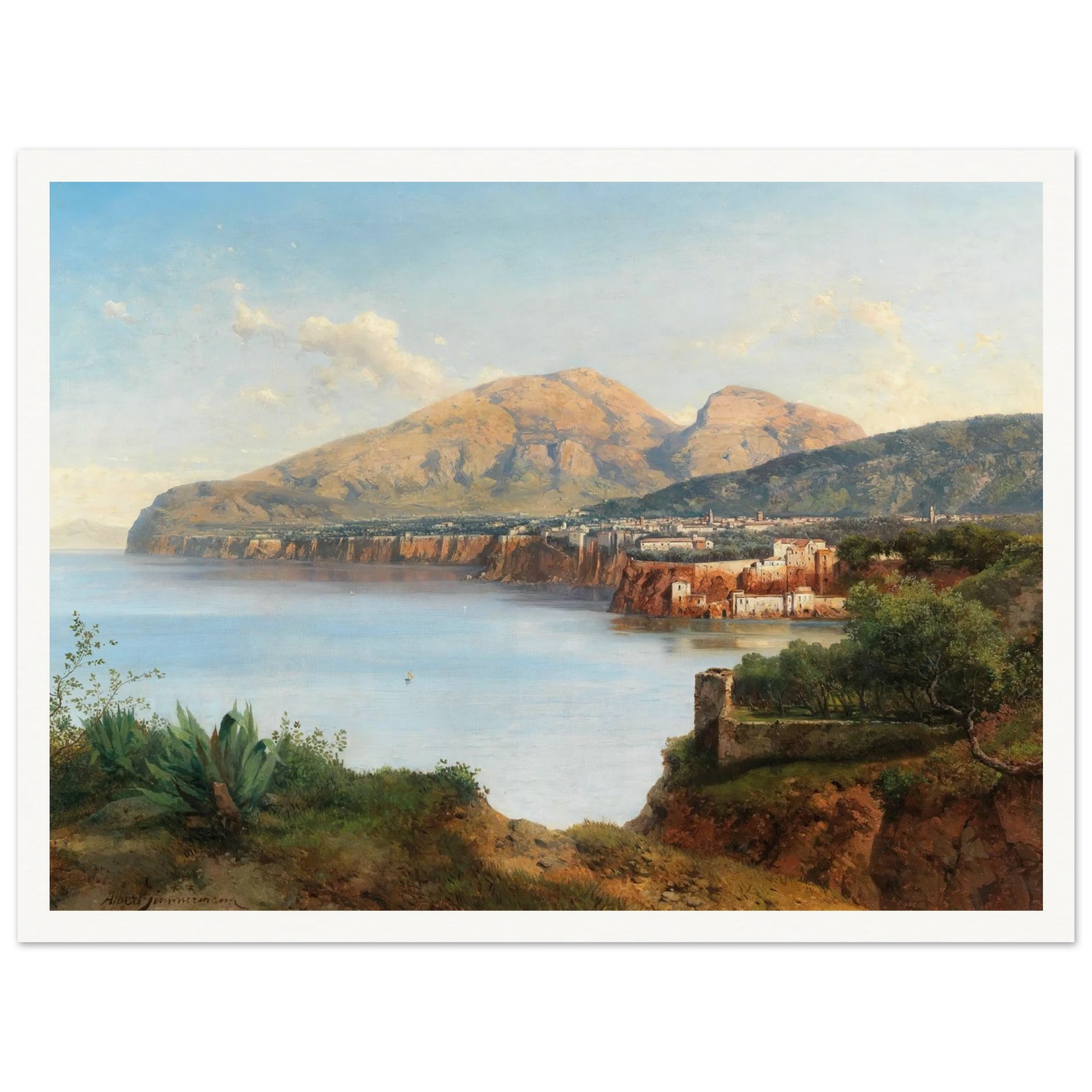 A View Of Sorrento Art Print | Albert Zimmermann - Framed Poster - 30x40 cm / 12x16″ - Black frame
