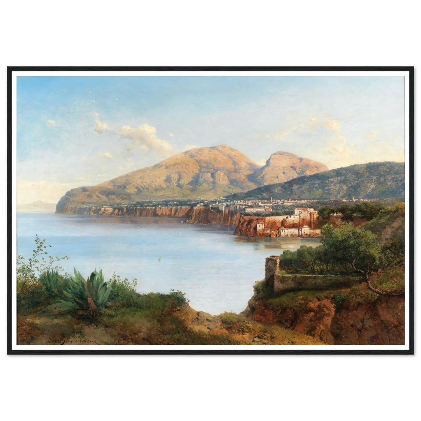 A View Of Sorrento Art Print | Albert Zimmermann - Framed Poster - 30x40 cm / 12x16″ - Black frame