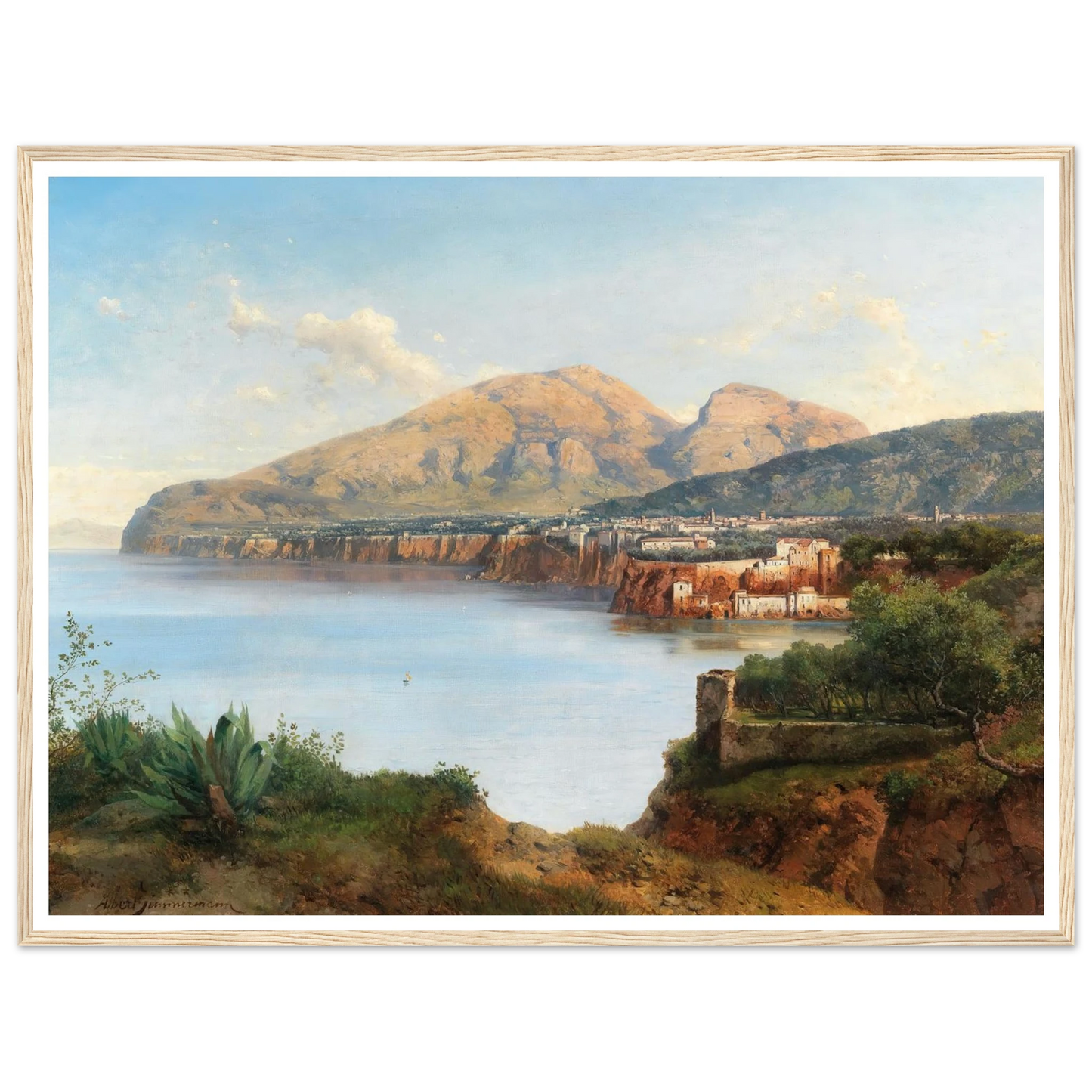 A View Of Sorrento Art Print | Albert Zimmermann - Framed Poster - 30x40 cm / 12x16″ - Black frame