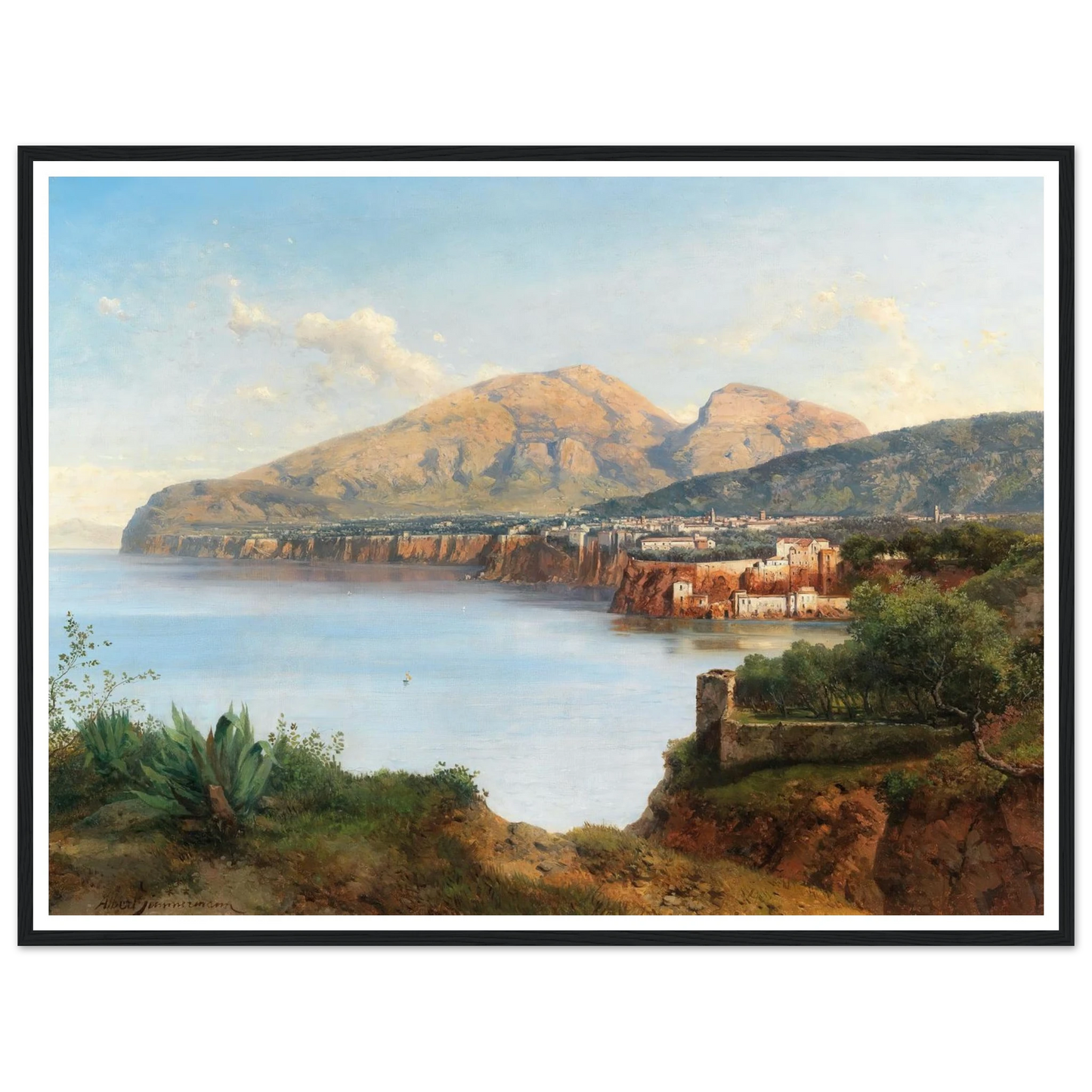 A View Of Sorrento Art Print | Albert Zimmermann - Framed Poster - 30x40 cm / 12x16″ - Black frame