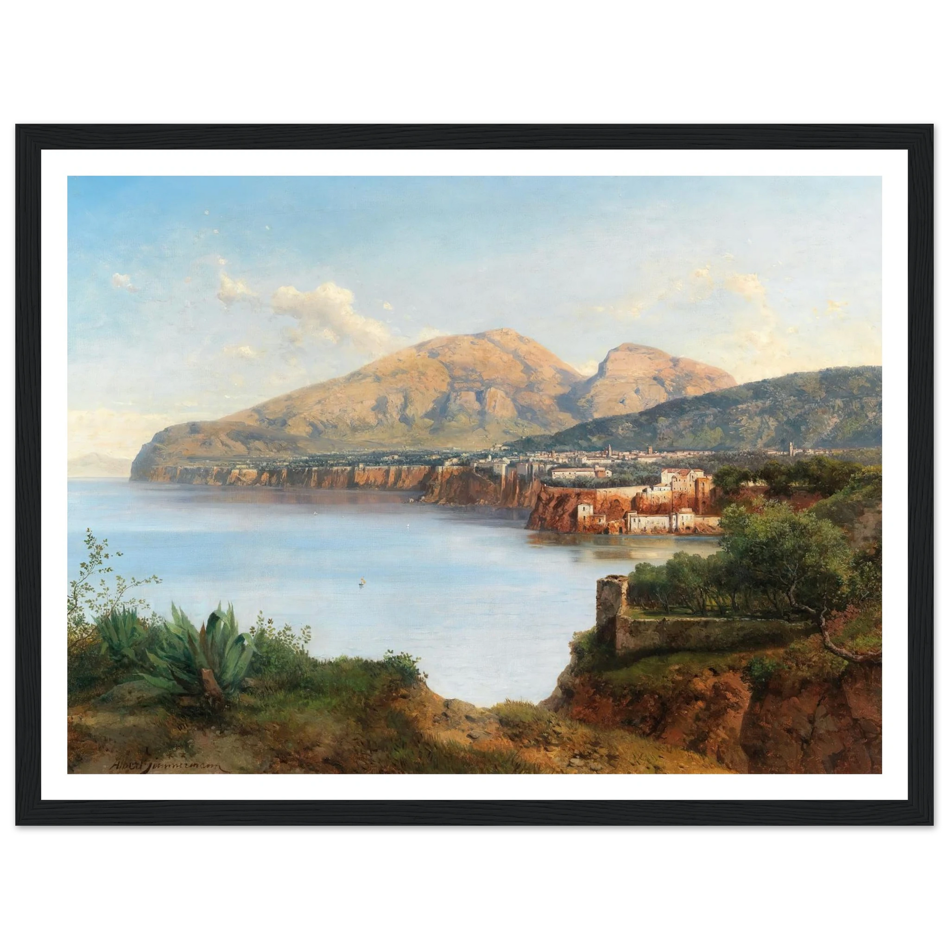 A View Of Sorrento Art Print | Albert Zimmermann - Framed Poster - 30x40 cm / 12x16″ - Black frame
